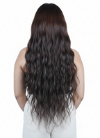 Natural black machine weft hair extensions