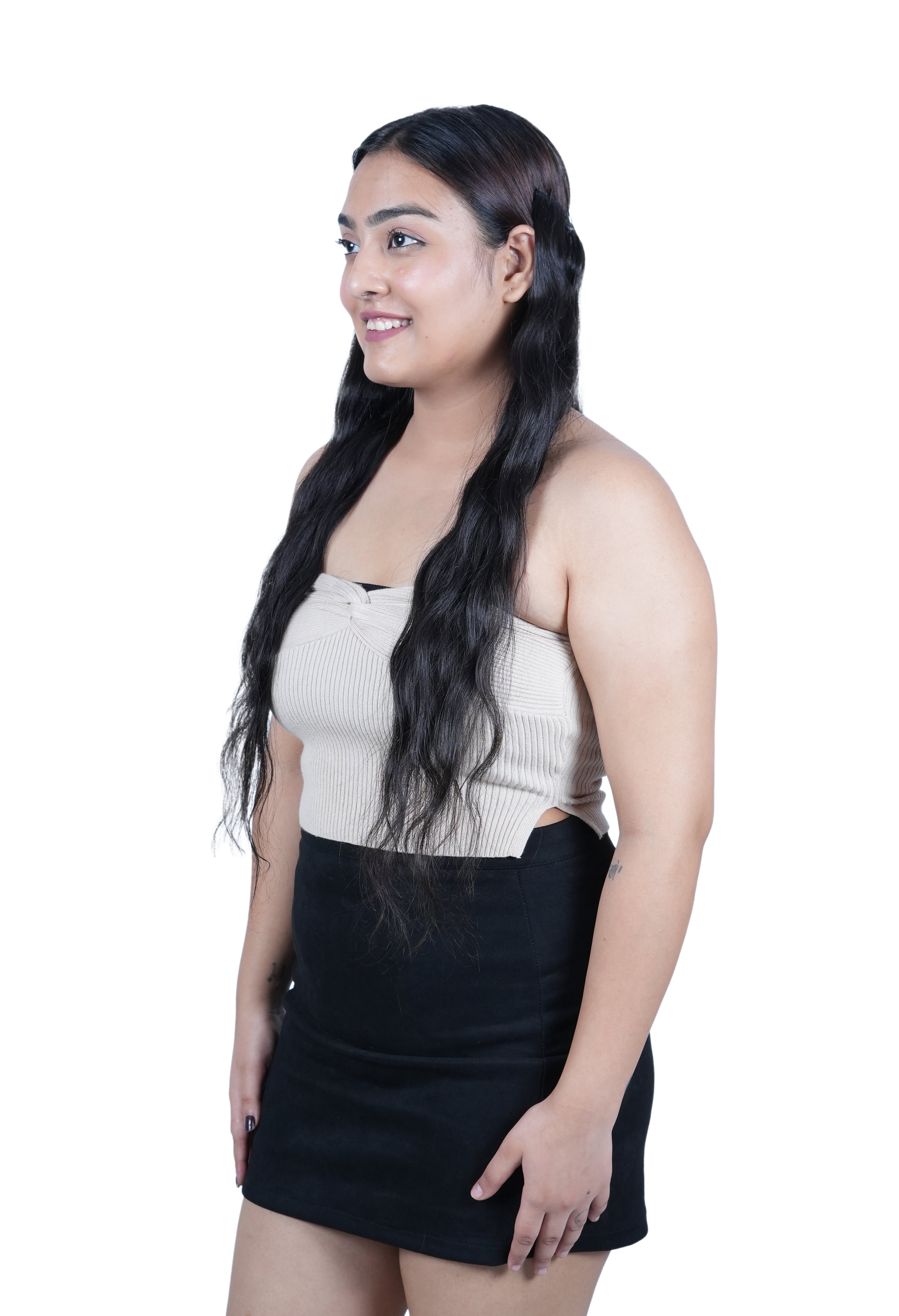 Natural looking side patches hair extensions for thinning temples
